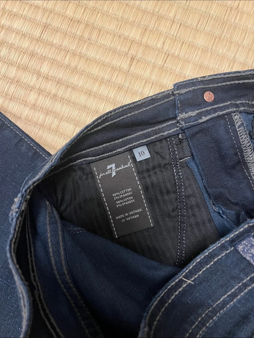 7 For All Mankind Dark Blue Flare Jeans Junior Size 10